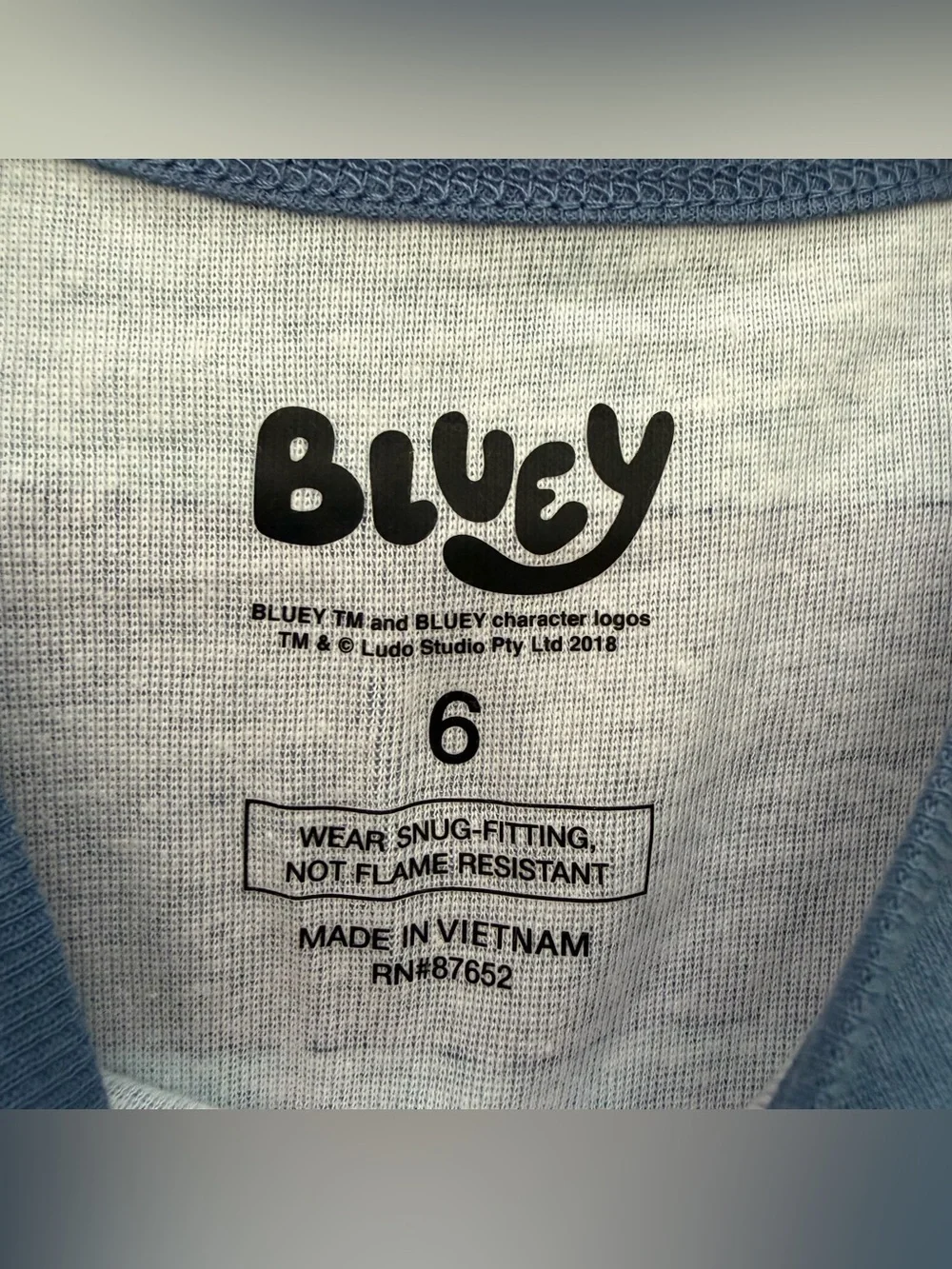 BLUEY Kids Striped Pajama Set Size 6